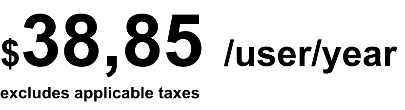 US$38.85 per user per year