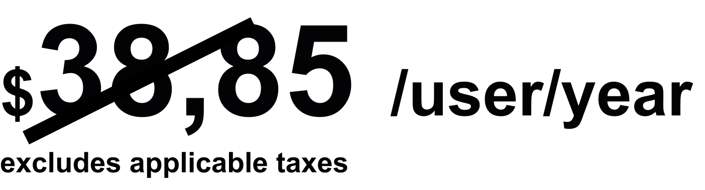XOut US$38.85 per user per year
